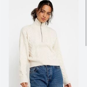BDG cable knit 1/4 zip sweater
